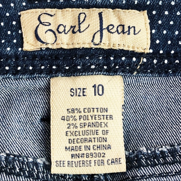 Earl Jean Blue Denim Polka Dot Print Mini Skirt Size 10 - Picture 4 of 16
